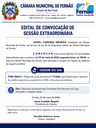 📢 Presidente da Câmara convoca 3ª Sessão Extraordinária de 2026