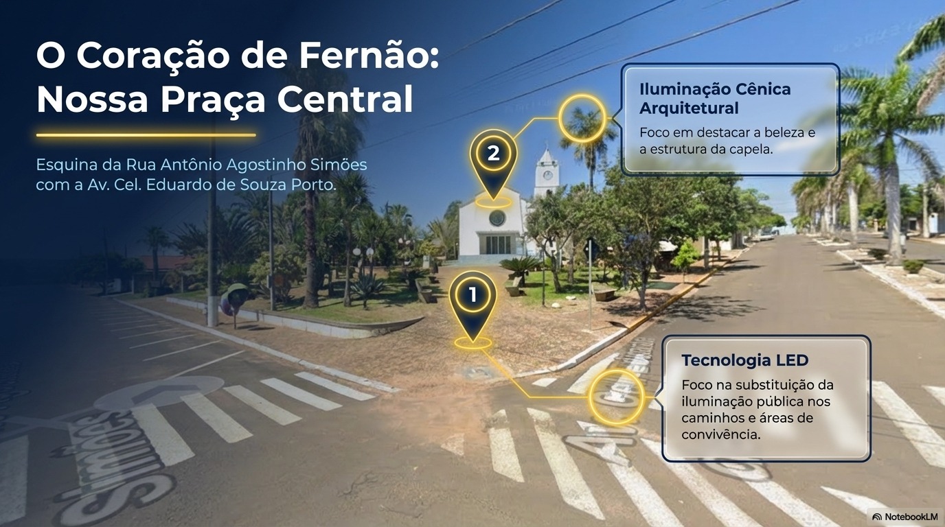 Câmara aprova requerimento para modernização da iluminação da Praça Central